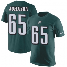Nike Philadelphia Eagles #65 Lane Johnson Green Rush Pride Name & Number T-Shirt