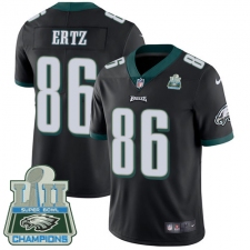 Men's Nike Philadelphia Eagles #86 Zach Ertz Black Alternate Vapor Untouchable Limited Player Super Bowl LII Champions NFL Jersey
