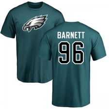 Nike Philadelphia Eagles #96 Derek Barnett Green Name & Number Logo T-Shirt