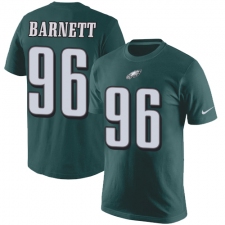 Nike Philadelphia Eagles #96 Derek Barnett Green Rush Pride Name & Number T-Shirt