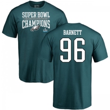 Nike Philadelphia Eagles #96 Derek Barnett Green Super Bowl LII Champions T-Shirt