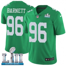 Youth Nike Philadelphia Eagles #96 Derek Barnett Limited Green Rush Vapor Untouchable Super Bowl LII NFL Jersey