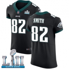 Men's Nike Philadelphia Eagles #82 Torrey Smith Black Vapor Untouchable Elite Player Super Bowl LII NFL Jersey