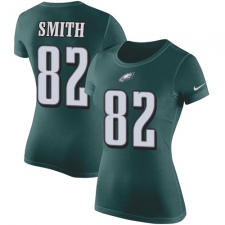 Women's Nike Philadelphia Eagles #82 Torrey Smith Green Rush Pride Name & Number T-Shirt