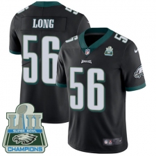 Youth Nike Philadelphia Eagles #56 Chris Long Black Alternate Vapor Untouchable Limited Player Super Bowl LII Champions NFL Jersey