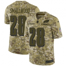 Men's Nike Philadelphia Eagles #28 Wendell Smallwood Limited Camo 2018 Salute to Service NFL Jersey