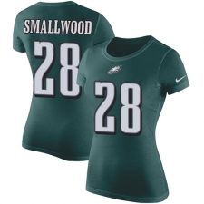 Women's Nike Philadelphia Eagles #28 Wendell Smallwood Green Rush Pride Name & Number T-Shirt