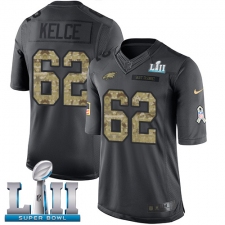 Youth Nike Philadelphia Eagles #62 Jason Kelce Limited Black 2016 Salute to Service Super Bowl LII NFL Jersey