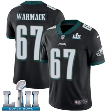 Men's Nike Philadelphia Eagles #67 Chance Warmack Black Alternate Vapor Untouchable Limited Player Super Bowl LII NFL Jersey