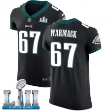 Men's Nike Philadelphia Eagles #67 Chance Warmack Black Vapor Untouchable Elite Player Super Bowl LII NFL Jersey