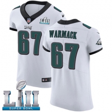 Men's Nike Philadelphia Eagles #67 Chance Warmack White Vapor Untouchable Elite Player Super Bowl LII NFL Jersey