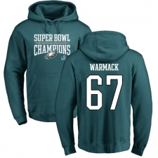 Nike Philadelphia Eagles #67 Chance Warmack Green Super Bowl LII Champions Pullover Hoodie