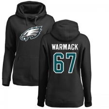 Women's Nike Philadelphia Eagles #67 Chance Warmack Black Name & Number Logo Pullover Hoodie