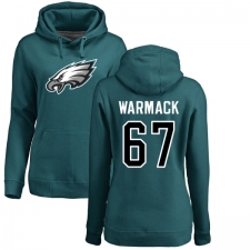Women's Nike Philadelphia Eagles #67 Chance Warmack Green Name & Number Logo Pullover Hoodie