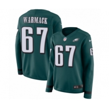 Women's Nike Philadelphia Eagles #67 Chance Warmack Limited Green Therma Long Sleeve NFL Jersey