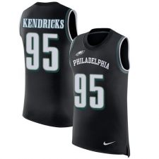 Men's Nike Philadelphia Eagles #95 Mychal Kendricks Limited Black Rush Player Name & Number Tank Top NFL Jersey