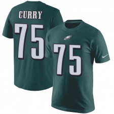 Nike Philadelphia Eagles #75 Vinny Curry Green Rush Pride Name & Number T-Shirt