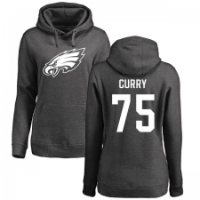 Women's Nike Philadelphia Eagles #75 Vinny Curry Ash One Color Pullover Hoodie