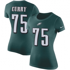Women's Nike Philadelphia Eagles #75 Vinny Curry Green Rush Pride Name & Number T-Shirt