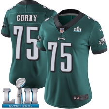 Women's Nike Philadelphia Eagles #75 Vinny Curry Midnight Green Team Color Vapor Untouchable Limited Player Super Bowl LII NFL Jersey