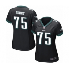 Women's Philadelphia Eagles #75 Vinny Curry Game Black Alternate Football Jersey