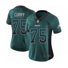 Women's Philadelphia Eagles #75 Vinny Curry Limited Green Rush Drift Fashion Football Jersey