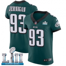 Men's Nike Philadelphia Eagles #93 Timmy Jernigan Midnight Green Team Color Vapor Untouchable Elite Player Super Bowl LII NFL Jersey