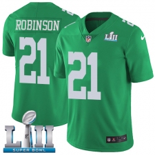 Men's Nike Philadelphia Eagles #21 Patrick Robinson Limited Green Rush Vapor Untouchable Super Bowl LII NFL Jersey