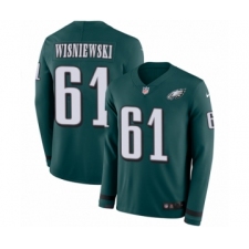Men's Nike Philadelphia Eagles #61 Stefen Wisniewski Limited Green Therma Long Sleeve NFL Jersey