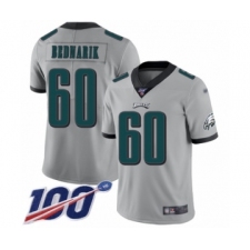 Men's Philadelphia Eagles #60 Chuck Bednarik Limited Silver Inverted Legend 100th Season Football Jersey