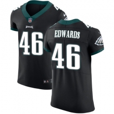 Men's Nike Philadelphia Eagles #46 Herman Edwards Black Alternate Vapor Untouchable Elite Player NFL Jersey
