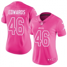Women's Nike Philadelphia Eagles #46 Herman Edwards Limited Pink Rush Fashion NFL Jersey