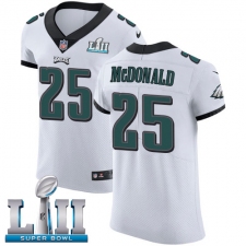 Men's Nike Philadelphia Eagles #25 Tommy McDonald White Vapor Untouchable Elite Player Super Bowl LII NFL Jersey