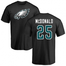 Nike Philadelphia Eagles #25 Tommy McDonald Black Name & Number Logo T-Shirt
