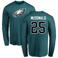 Nike Philadelphia Eagles #25 Tommy McDonald Green Name & Number Logo Long Sleeve T-Shirt