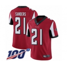 Men's Atlanta Falcons #21 Deion Sanders Red Team Color Vapor Untouchable Limited Player 100th Season Football Jersey