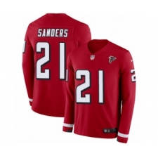 Youth Nike Atlanta Falcons #21 Deion Sanders Limited Red Therma Long Sleeve NFL Jersey
