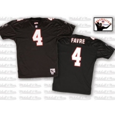 Men's Mitchell and Ness Atlanta Falcons #4 Brett Favre Authentic Black Throwback NFL Jersey