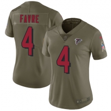 Women's Nike Atlanta Falcons #4 Brett Favre Limited Olive 2017 Salute to Service NFL Jersey