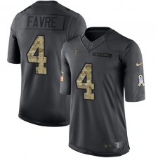 Youth Nike Atlanta Falcons #4 Brett Favre Limited Black 2016 Salute to Service NFL Jersey