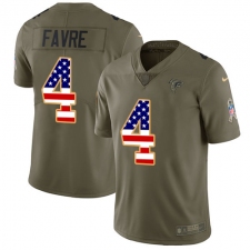 Youth Nike Atlanta Falcons #4 Brett Favre Limited Olive/USA Flag 2017 Salute to Service NFL Jersey