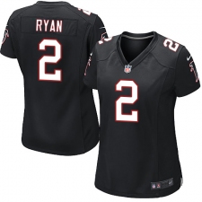Women's Nike Atlanta Falcons #2 Matt Ryan Game Black Alternate NFL Jersey