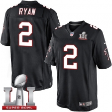 Youth Nike Atlanta Falcons #2 Matt Ryan Elite Black Alternate Super Bowl LI 51 NFL Jersey