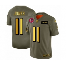 Men's Atlanta Falcons #11 Julio Jones Limited Olive Gold 2019 Salute to Service Football Jersey