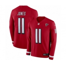 Men's Nike Atlanta Falcons #11 Julio Jones Limited Red Therma Long Sleeve NFL Jersey