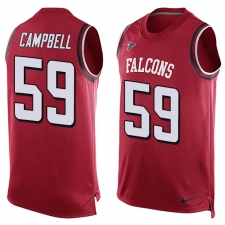 Men's Nike Atlanta Falcons #59 De'Vondre Campbell Limited Red Player Name & Number Tank Top NFL Jersey
