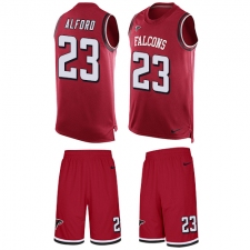 Men's Nike Atlanta Falcons #23 Robert Alford Limited Red Tank Top Suit NFL Jersey