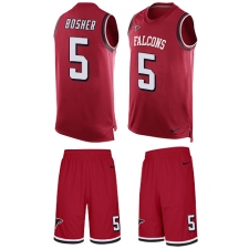 Men's Nike Atlanta Falcons #5 Matt Bosher Limited Red Tank Top Suit NFL Jersey