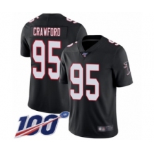Men's Atlanta Falcons #95 Jack Crawford Black Alternate Vapor Untouchable Limited Player 100th Season Football Jersey