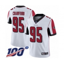 Men's Atlanta Falcons #95 Jack Crawford White Vapor Untouchable Limited Player 100th Season Football Jersey